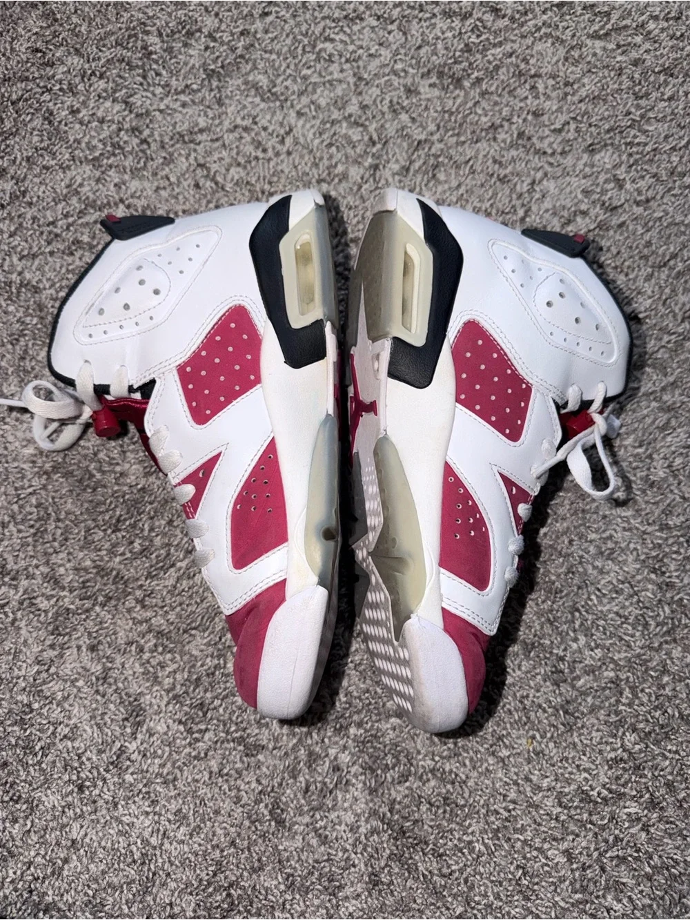 Kids White and Burgundy Basketball Sneakers jordans